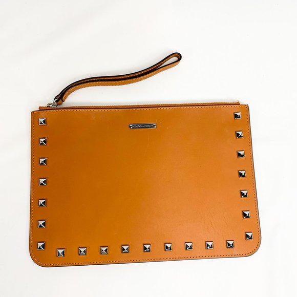 Rebecca Minkoff Handbags - REBECCA MINKOFF Lissa Studded Leather Pouch Brown